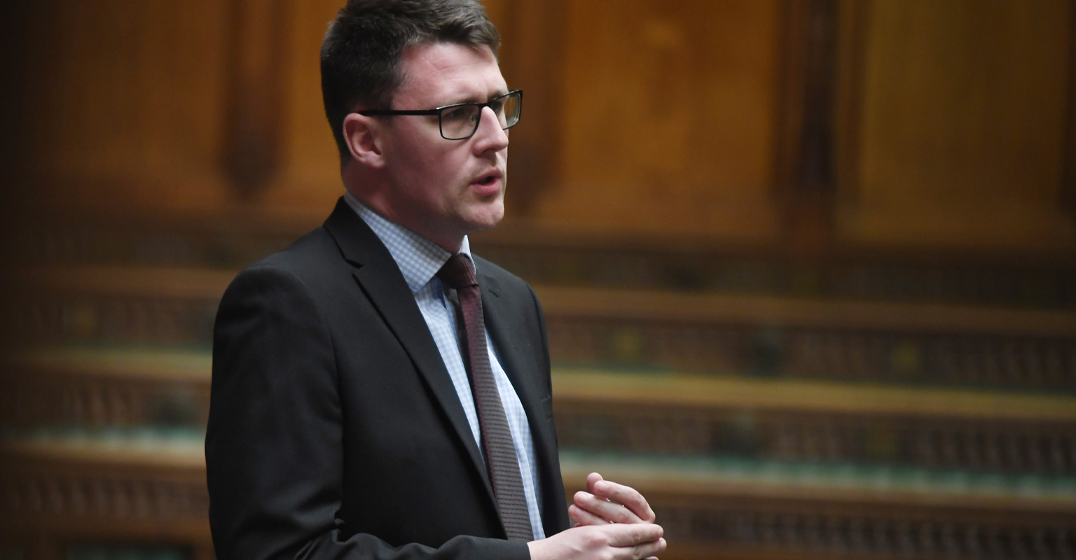 Photograph of David Linden MP speaking in the House of Commons